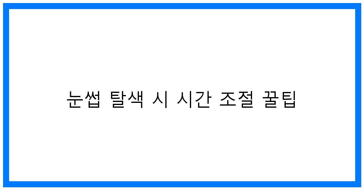 thumbnail 눈썹 탈색 시 시간 조절 꿀팁