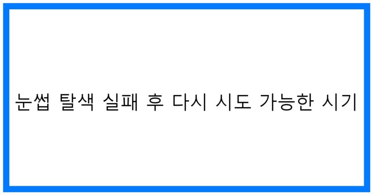 눈썹 탈색 실패 후 다시 시도 가능한 시기 꿀팁