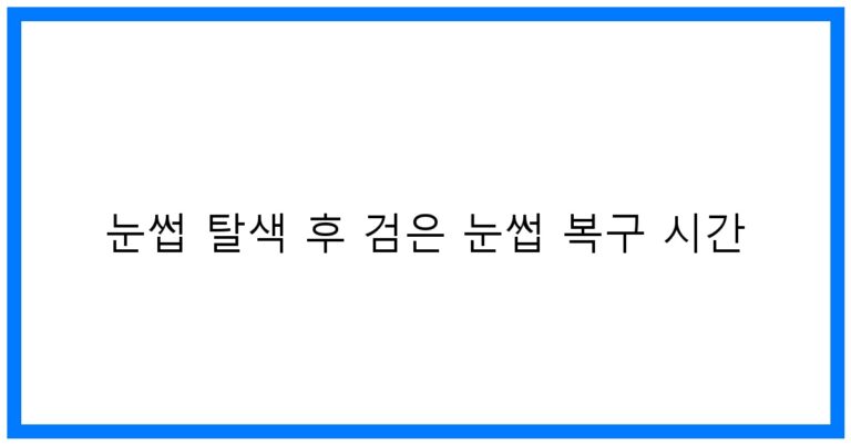 눈썹 탈색 후 검은 눈썹 복구 시간 꿀팁
