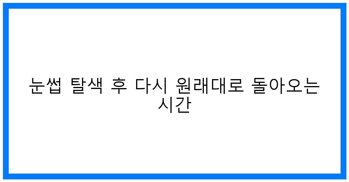 thumbnail 눈썹 탈색 후 다시 원래대로 돌아오는 시간