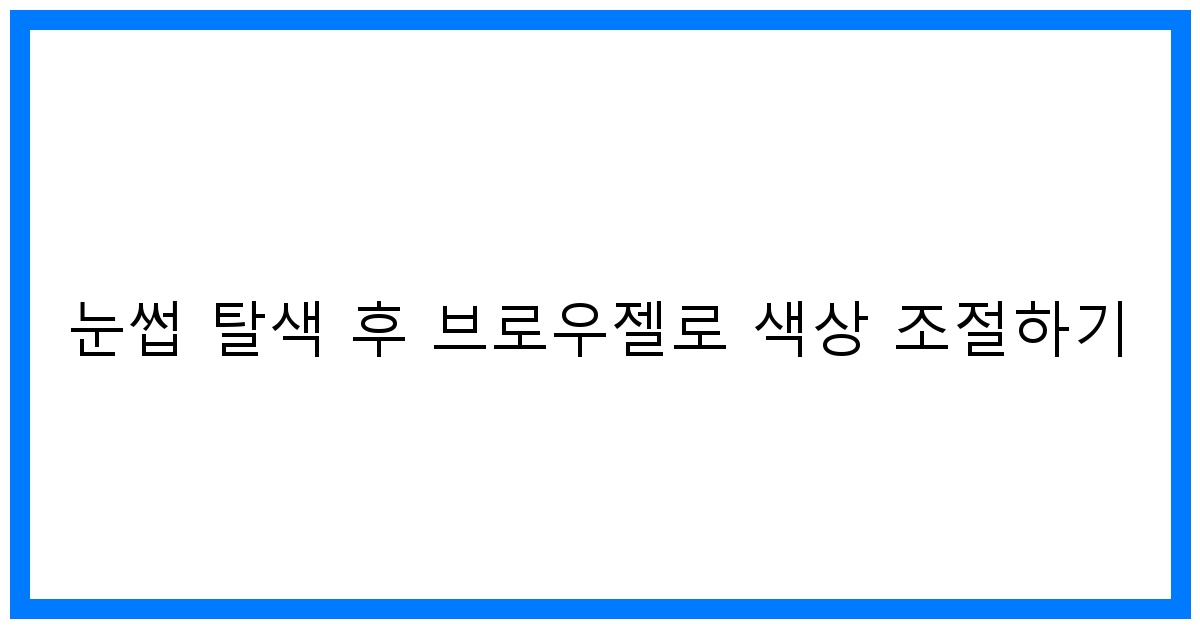 thumbnail 눈썹 탈색 후 브로우젤로 색상 조절하기