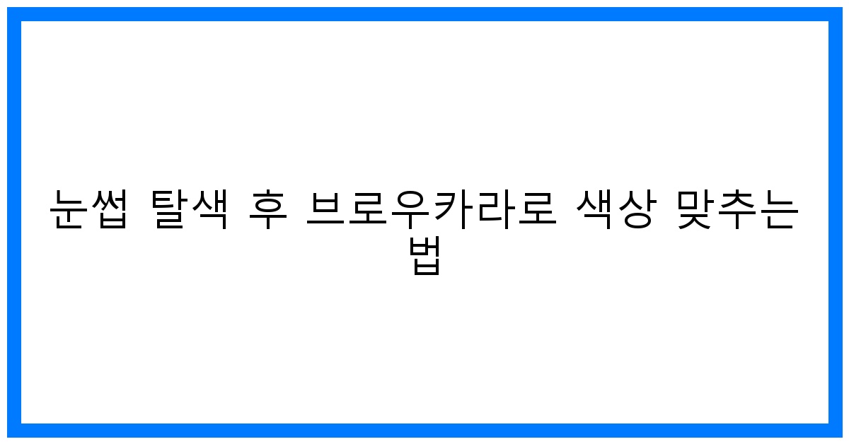 thumbnail 눈썹 탈색 후 브로우카라로 색상 맞추는 법