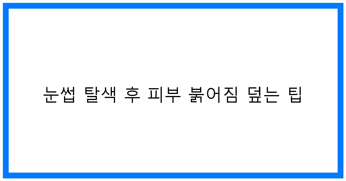 thumbnail 눈썹 탈색 후 피부 붉어짐 덮는 팁