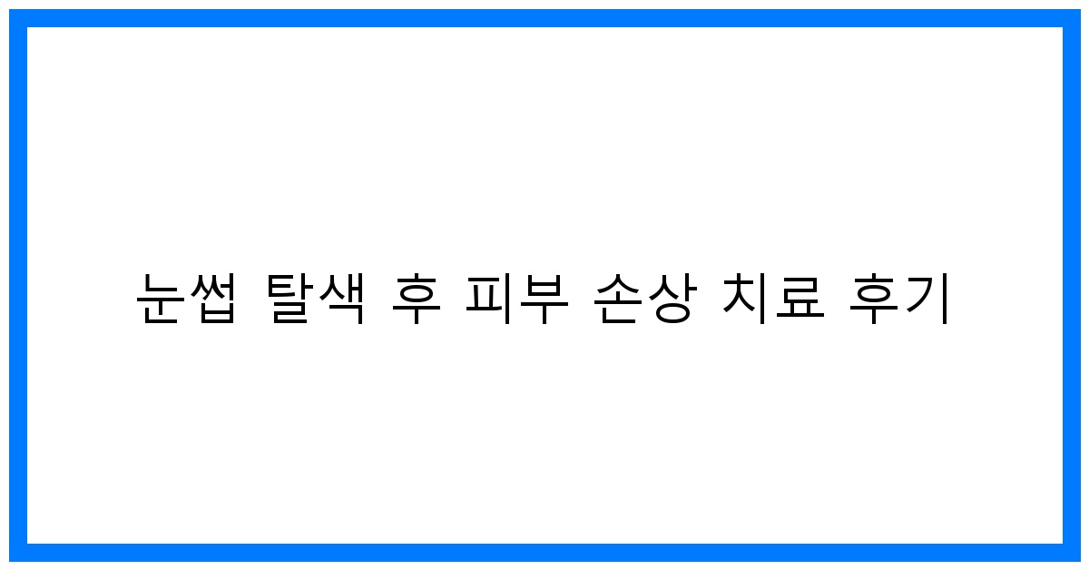 thumbnail 눈썹 탈색 후 피부 손상 치료 후기