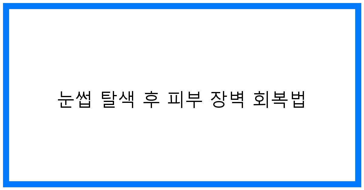 thumbnail 눈썹 탈색 후 피부 장벽 회복법