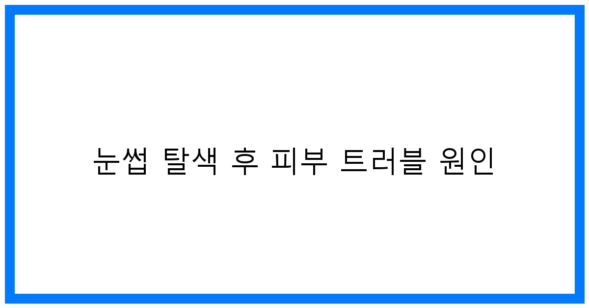 thumbnail 눈썹 탈색 후 피부 트러블 원인