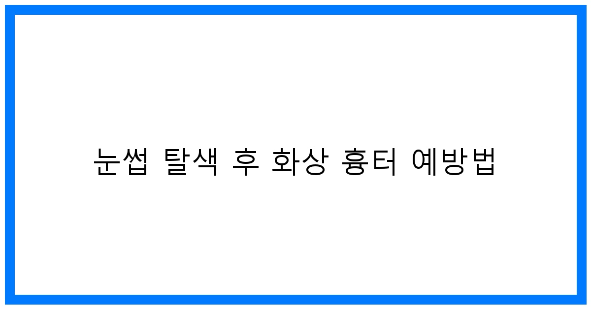 thumbnail 눈썹 탈색 후 화상 흉터 예방법