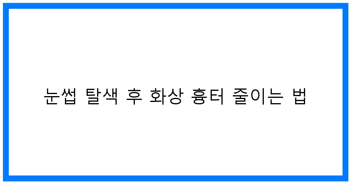 thumbnail 눈썹 탈색 후 화상 흉터 줄이는 법