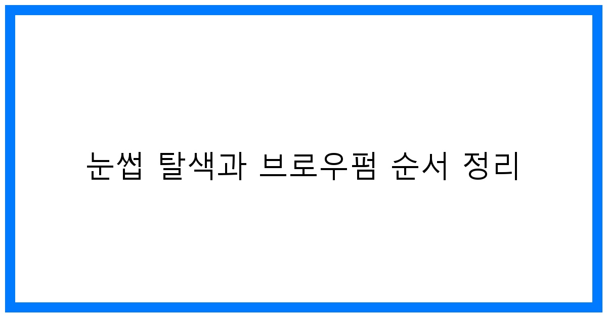 thumbnail 눈썹 탈색과 브로우펌 순서 정리