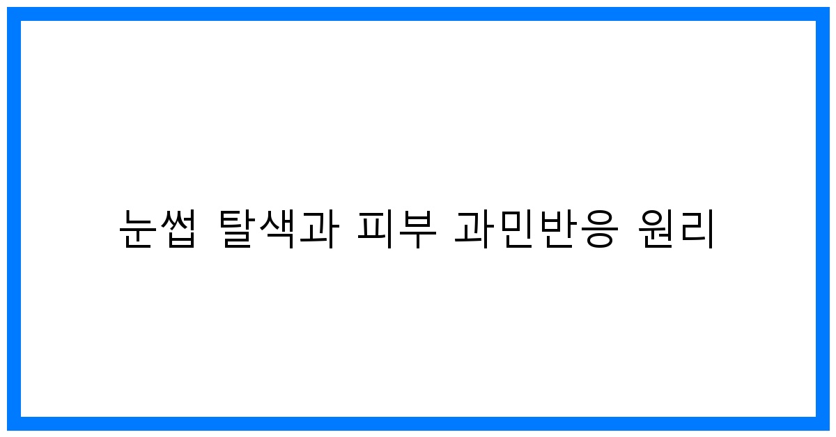 thumbnail 눈썹 탈색과 피부 과민반응 원리