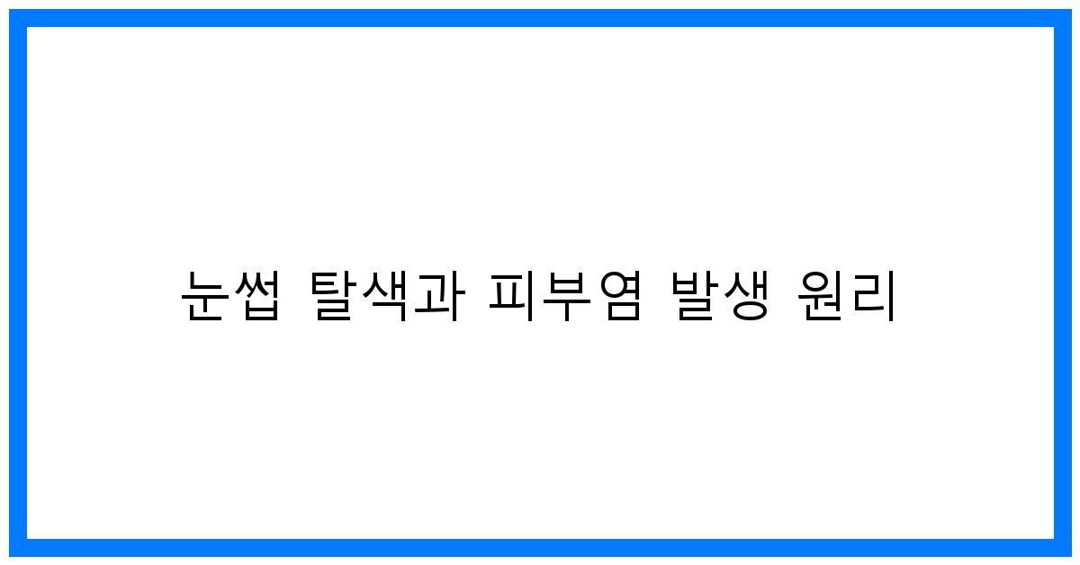 thumbnail 눈썹 탈색과 피부염 발생 원리